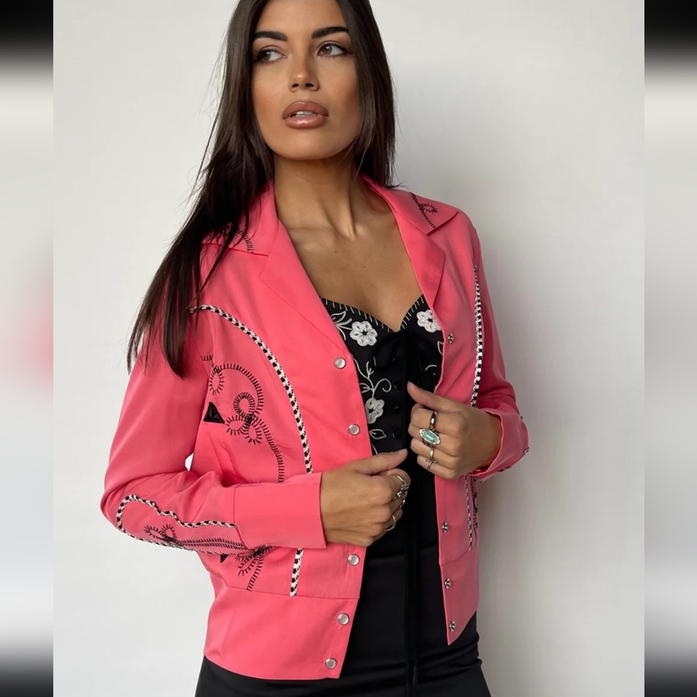 H Bar C Pink Bolero Jacket XL